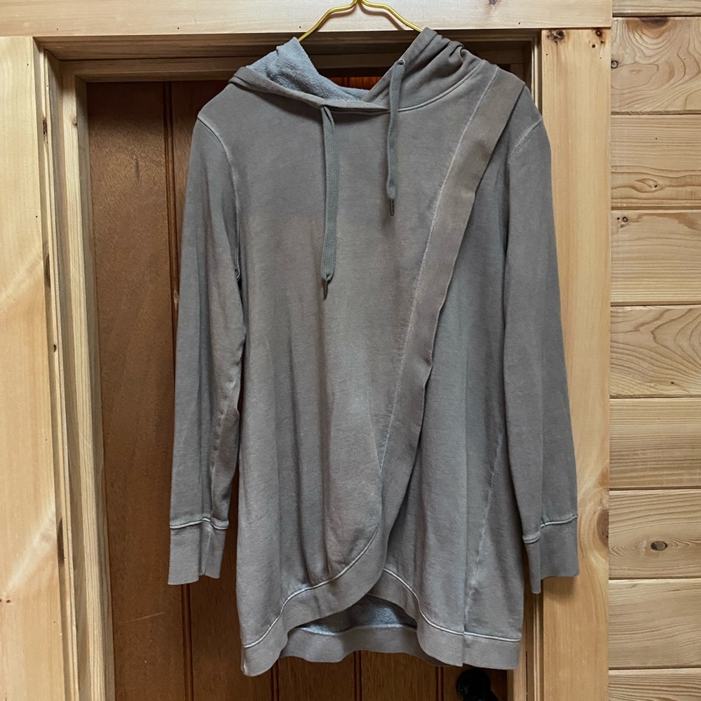 Old Navy light brown breastfeeding nursing hooded cross-front sweatshirt